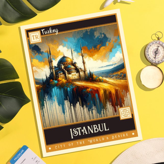 Istanbul, Türkei | Vintage Malerei Postkarte (Von Creator hochgeladen)