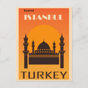 Istanbul Türkei Vintage Reiseposter Postkarte