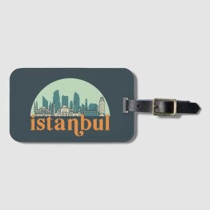 Istanbul Türkei Vintage Stadt Skyline Stadtbild Ku Gepäckanhänger