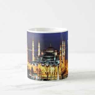 Istanbul Turkey Blue Mosque Night Fotografy Kaffeetasse