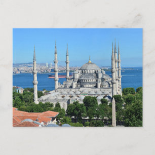 Istanbul Turkey Blue Mosque Night Fotografy Postkarte