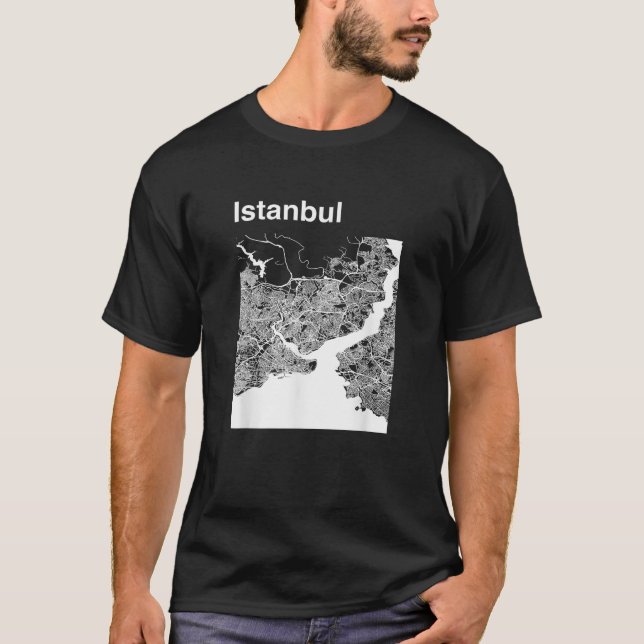 Istanbul Turkey Classic City Map Graphic T-Shirt (Vorderseite)