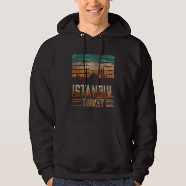 Istanbul Turkey Retro Vintag Sunset Skyline Istan Hoodie (Vorderseite)