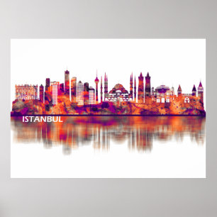 Istanbul Turkey Skyline Poster