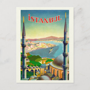 Istanbul Turkey Vintage Poster 1939 Postkarte