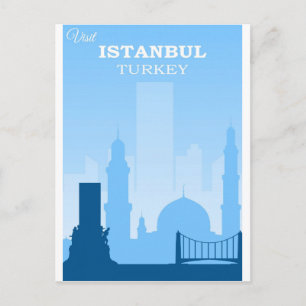 Istanbul Turkey Vintage Travel Poster Postkarte