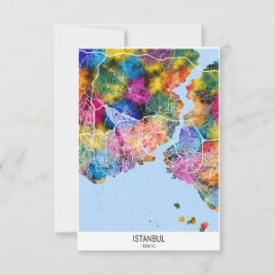 Istanbul Türkiye City Map Dankeskarte