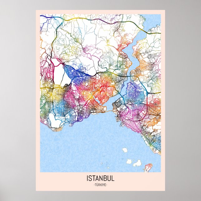 Istanbul Türkiye City Map Poster (Vorne)