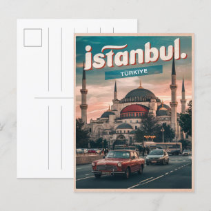Istanbul Turkiye Reise Vintage Souvenirgeschenke Postkarte