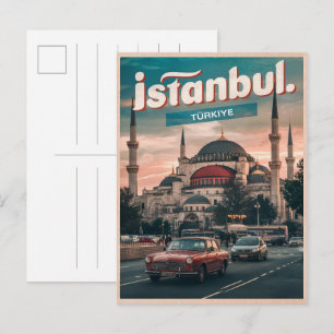 Istanbul Turkiye Reise Vintage Souvenirgeschenke Postkarte