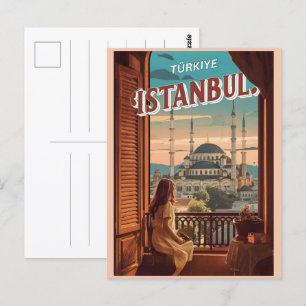 Istanbul Turkiye Reise Vintage Souvenirgeschenke Postkarte