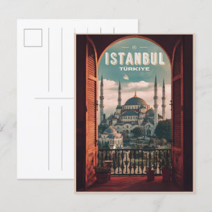 Istanbul Turkiye Reise Vintage Souvenirgeschenke Postkarte