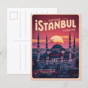 Istanbul Turkiye Reise Vintage Souvenirgeschenke Postkarte