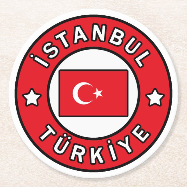 İstanbul Türkiye Runder Pappuntersetzer (Vorderseite)