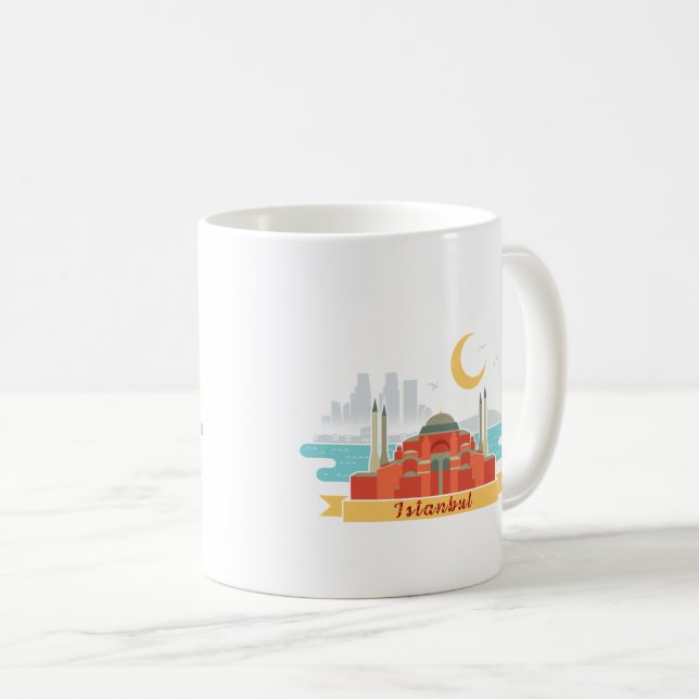 Istanbul Turkiye Souvenir Colorful Kaffeetasse (VorderseiteRechts)