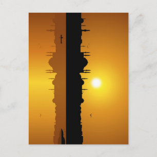 Istanbul und Sonnenuntergang Postkarte
