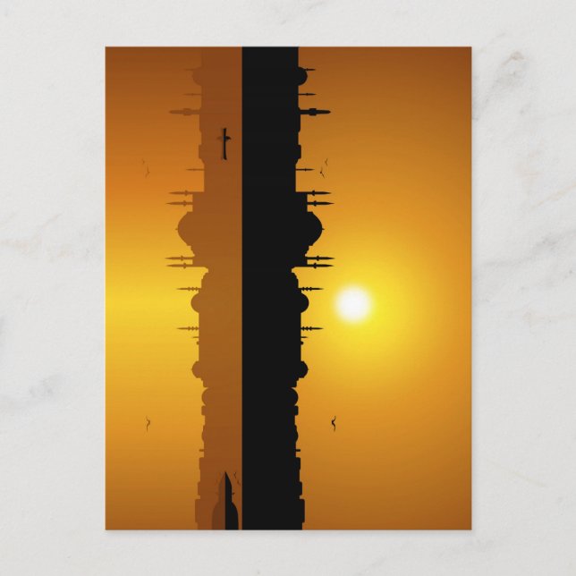 Istanbul und Sonnenuntergang Postkarte (Vorderseite)
