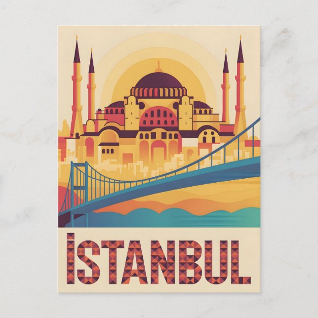 Istanbul Vintag Postkarte (Vorderseite)