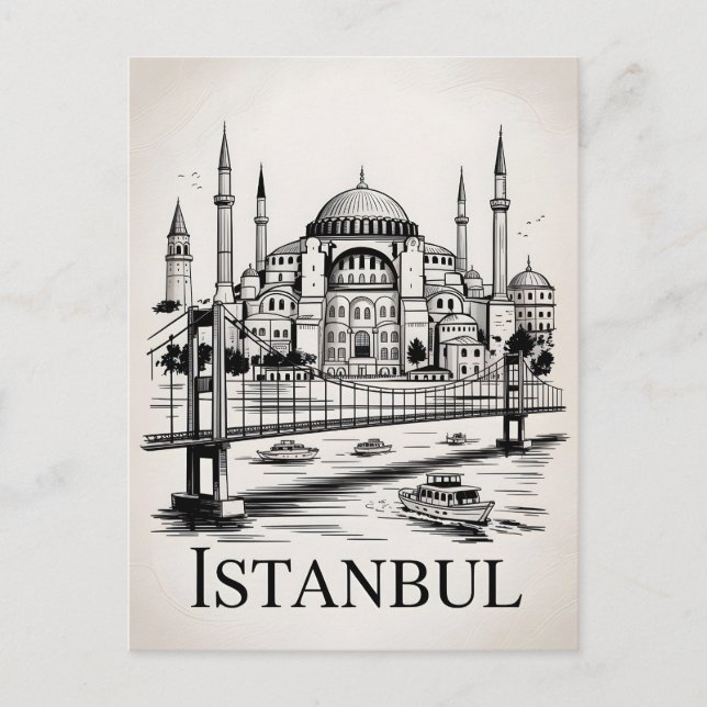 Istanbul Vintag Postkarte (Vorderseite)