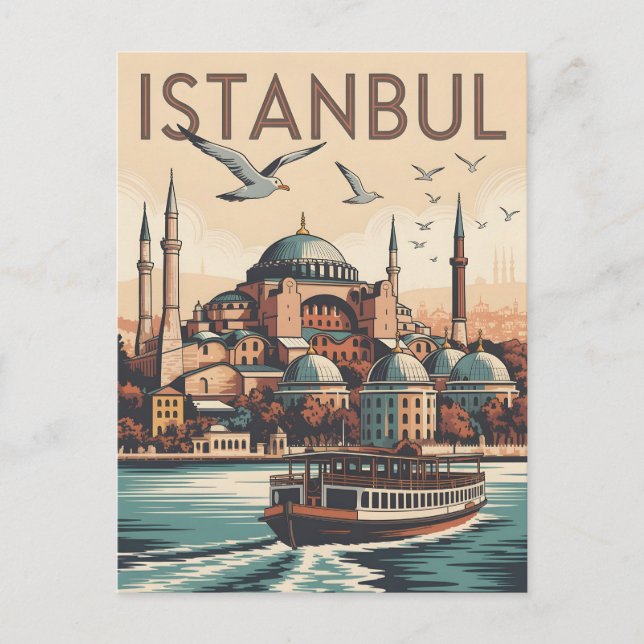 Istanbul Vintag Postkarte (Vorderseite)