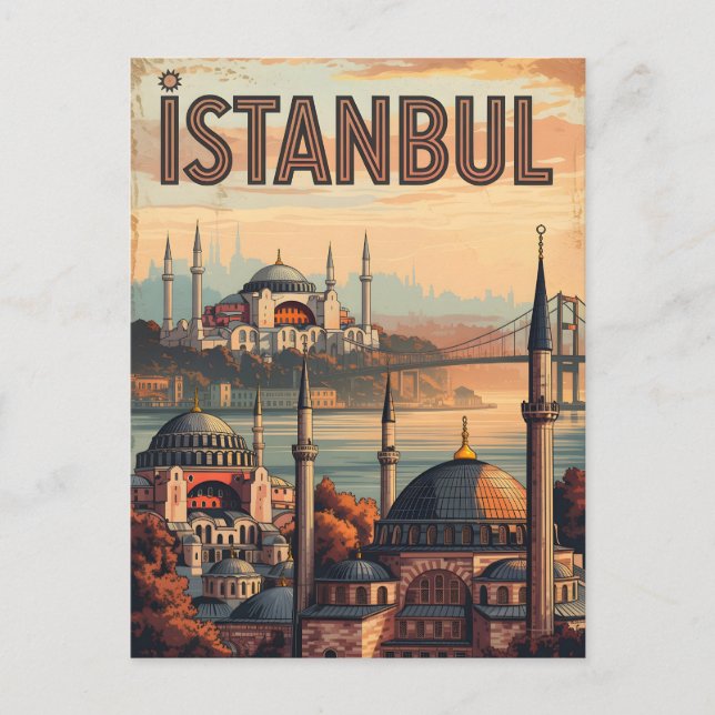 Istanbul Vintag Postkarte (Vorderseite)