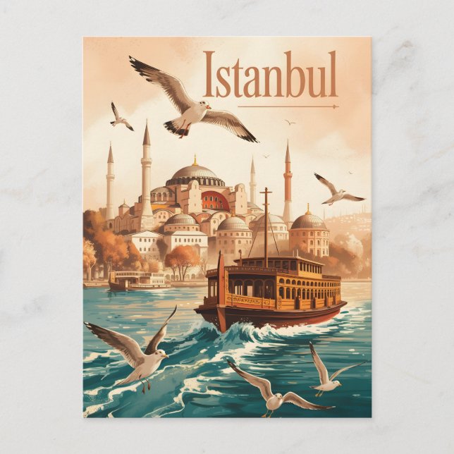 Istanbul Vintag Postkarte (Vorderseite)
