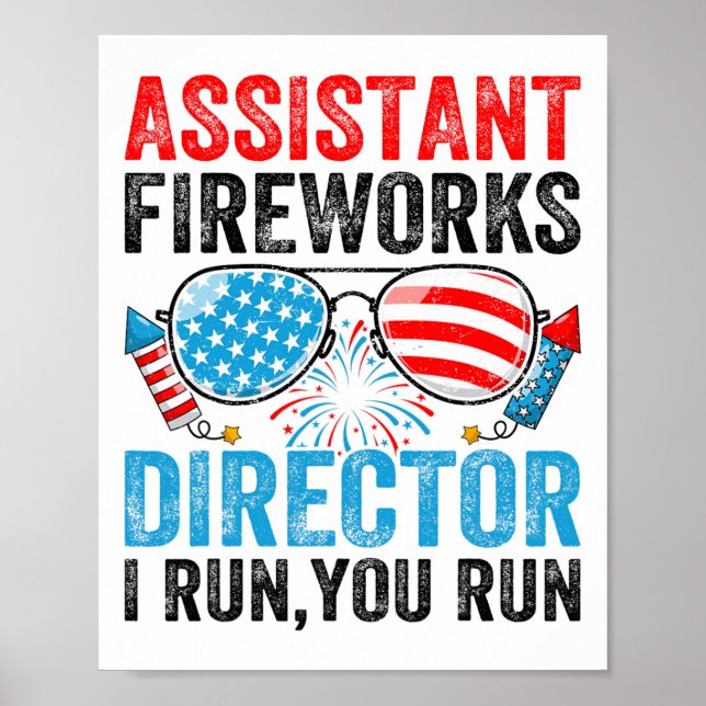 Istant Fireworks Director Funny 4. Juli Men Wo Poster (Vorne)