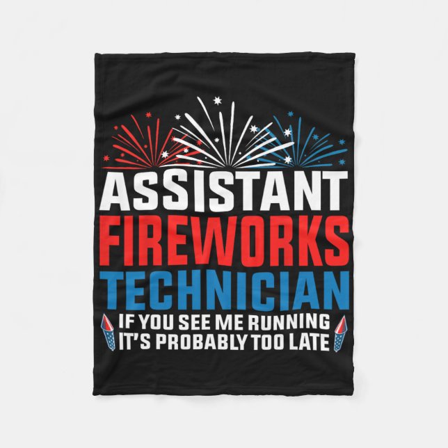Istant Fireworks Techniker, wenn Sie Funny 4th O s Fleecedecke (Vorderseite)