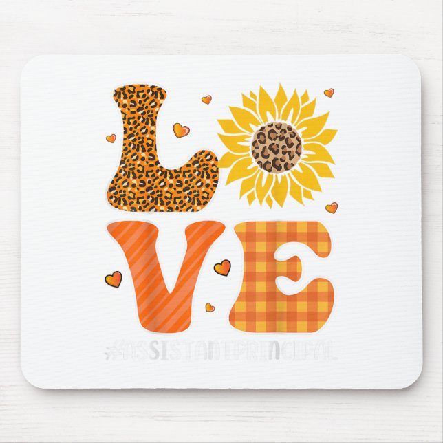 Istant Principal Liebe Fall Pumpkin Leopard Hallow Mousepad (Vorne)