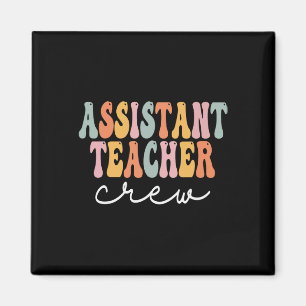 Istant Teacher Crew Retro Groovy Erster Schultag Magnet