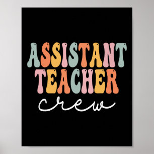 Istant Teacher Crew Retro Groovy Erster Tag von Sc Poster