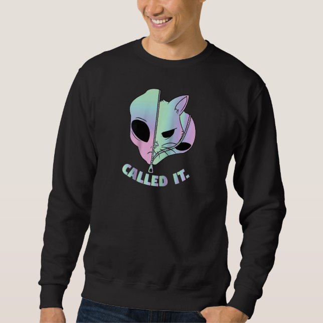 "IT Alien Cat Extraterrestrische Verschwörung" Sweatshirt (Vorderseite)