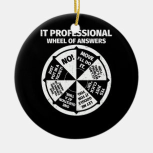 IT-Berufliches Geek Wheel of Answers Keramik Ornament