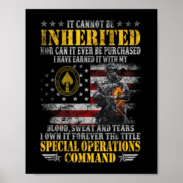 It Cannot Be Inherited Special Operations Command  Poster (Vorne)