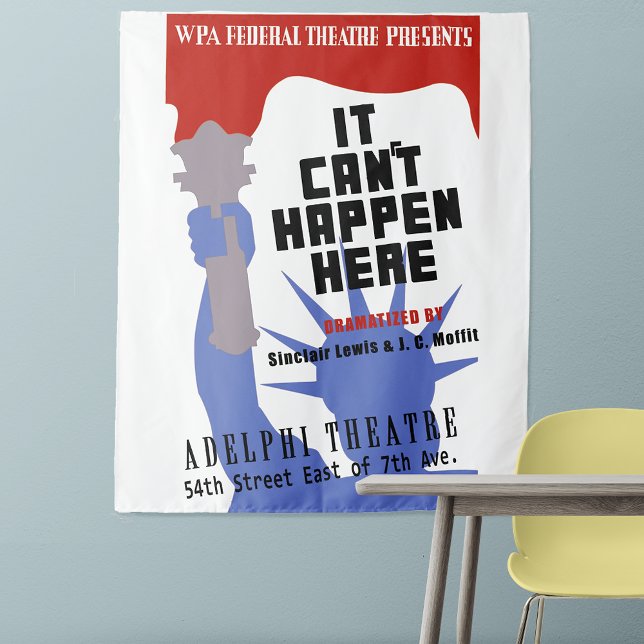 It Can't Happen Here WPA Poster Wandteppich (Von Creator hochgeladen)