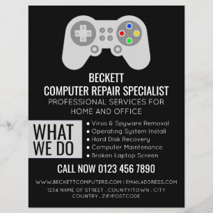 IT/Computer, Fachwerbung für Computerreparatur Flyer