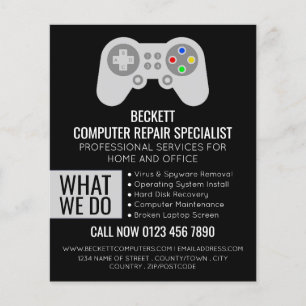 IT/Computer, Fachwerbung für Computerreparatur Flyer