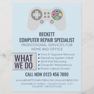 IT/Computer, Fachwerbung für Computerreparatur Flyer