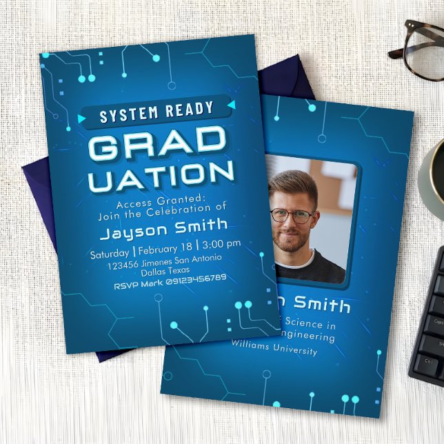 IT - Computer Science Graduation with Photo Einladung (Von Creator hochgeladen)