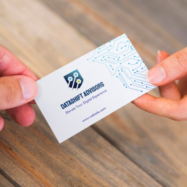 IT Consulting Business | Futuristisch simpel weiß Visitenkarte (Von Creator hochgeladen)