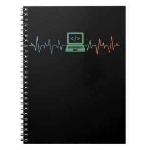 IT-Entwickler Computer-Heartbeat-Software-Coder Notizblock
