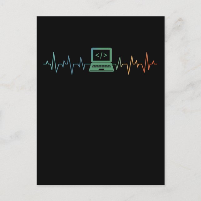 IT-Entwickler Computer-Heartbeat-Software-Coder Postkarte (Vorderseite)
