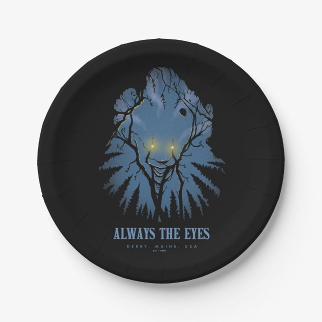 IT immer die Augen pareidolischen Baumhaufen Pappteller (Vorderseite)