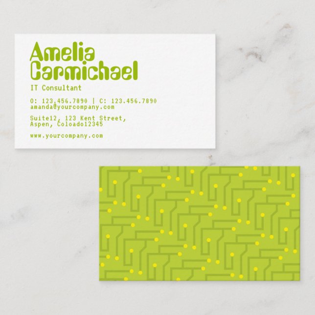 IT Information Technology Consultant Business Card Visitenkarte (Vorne/Hinten)