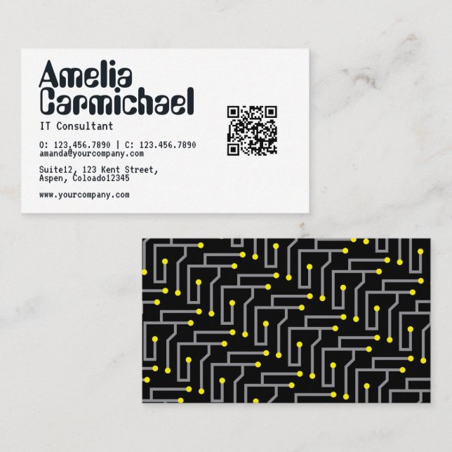 IT Information Technology Consultant Business Card Visitenkarte (Vorne/Hinten)