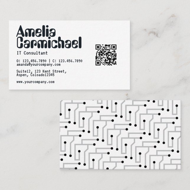 IT Informationstechnologie-Berater QR-Code Visitenkarte (Vorne/Hinten)