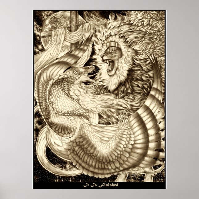IT IS FINISHED - Lion Of Judah Vs. Winged Serpent Poster (Vorne)