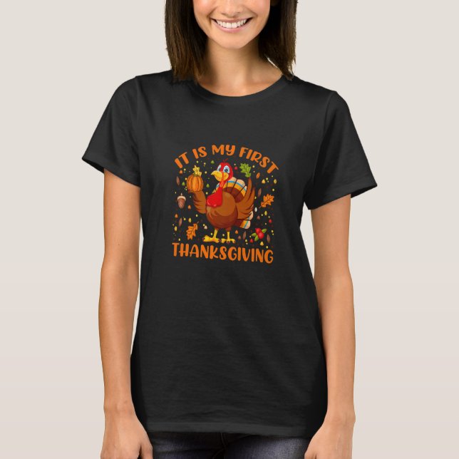 It is My First Thanksgiving Baby TurkeyThanksgivin T-Shirt (Vorderseite)