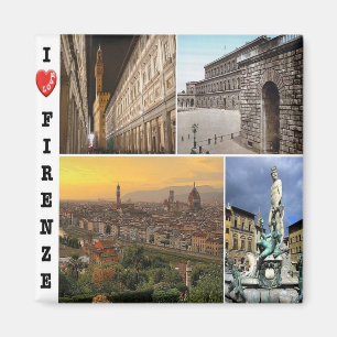 IT - Italien - Florenz - I Liebe - Collage Mosaik Magnet