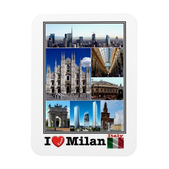 IT Italien - Mailand - I Liebe Mosaik - Magnet (Vertikal)